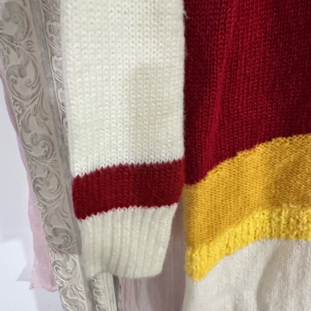Hera Collection Cream and Red Knit Cardigan - Picture 6 of 7